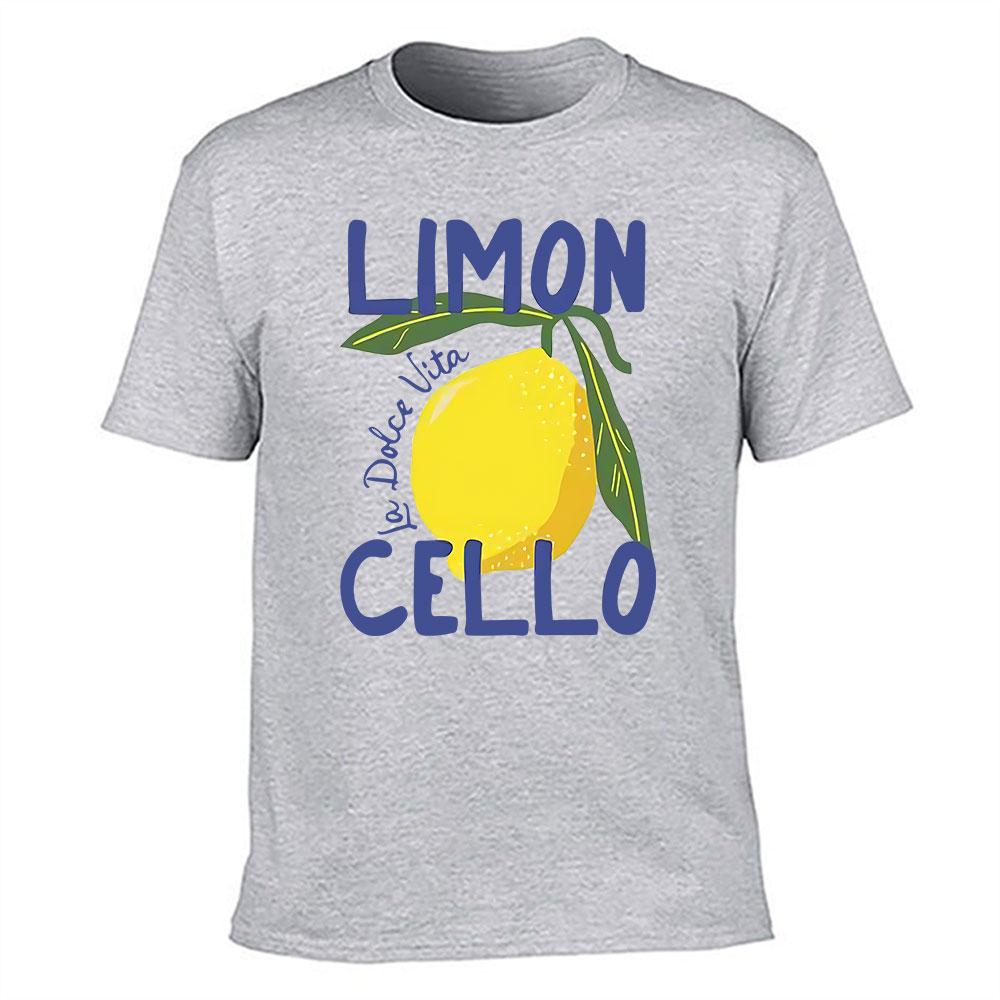 Unisexs Cotton Short Sleeve TShirt Limoncello La Dolce Vita Lemon Graphic Print Casual Tee for Summer