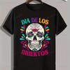 Mexikanischer Tag der Toten ''DÍA DE LOS MUERTOS'' Bedrucktes T-Shirt Herren Grafik-T-Shirt Lässige Bequeme T-Shirts für Sommer Damenbekleidung