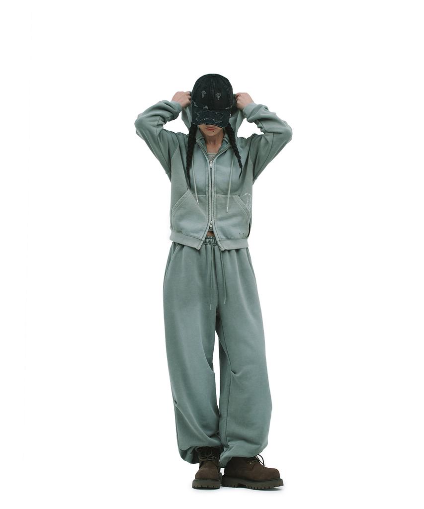 Defgarments Pig Brushed Hood Zipup [Khaki]