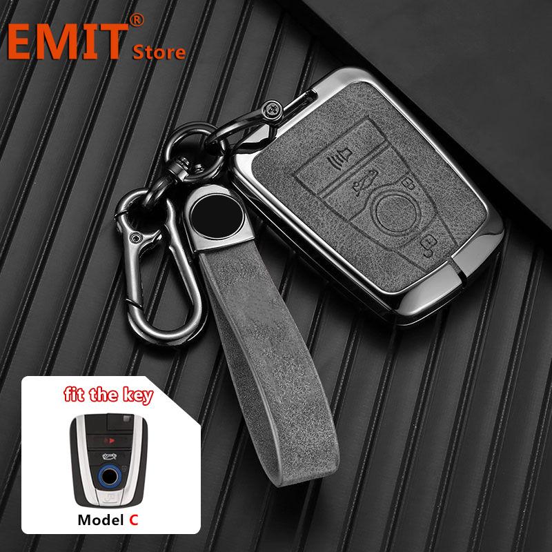 Zinc Alloy Genuine Leather Car Key Case Fit for BMW I3 I8 Series Protection Shell Key Cover Keychain Shell Interior Accessories