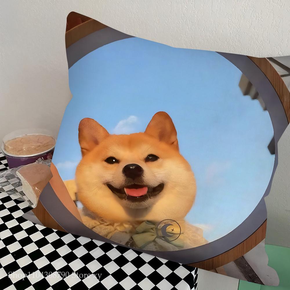 Cheems Shiba Inu Doge Kissenbezug Quadratisches Kissen Schlafzimmer Sofa Freizeit Komfort Kissen Auto Wohnzimmer Heimdekoration
