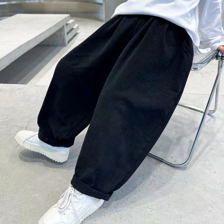 Jungenhosen, lässige Arbeitshosen, Frühlings- und Herbstmodetrend für große Jungen, lockere Hosen, trendige Knöchelhosen