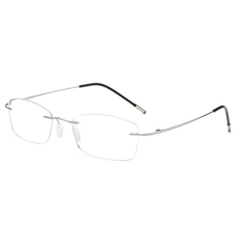 Ultraleichte randlose Lesebrille mit Memory-Effekt für Herren und Damen, Blaulichtfilter, Weitsichtigkeitsbrille, Hyperopie-Brille +1.0 bis +3.5