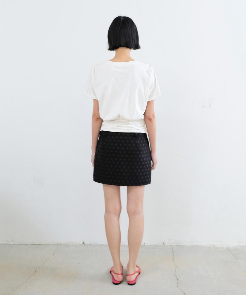 Sillot Front Pocket Dot Mini Skirt (Black)
