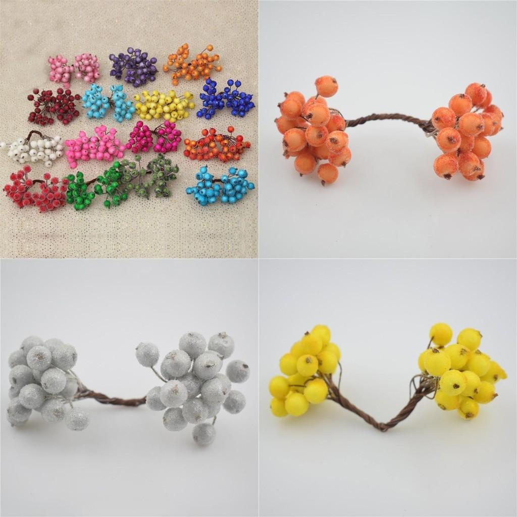 Mini Weihnachts-Schaum Vereiste Frucht Künstliche Stechpalmenbeere Blume Für Elegante Heimdekoration