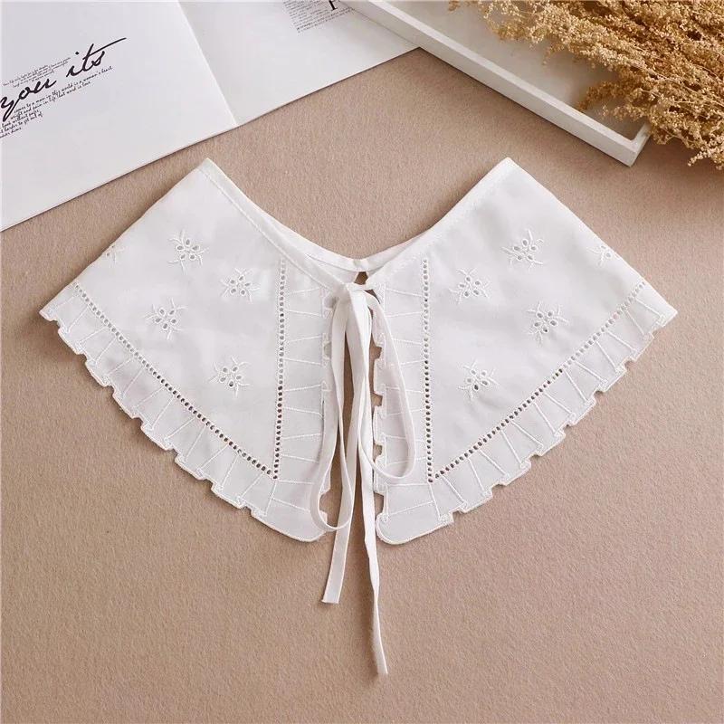 Summer Bow Tie Shawl White Fake Collars for Women Removable Dress Detachable Collar Wrap Shawl  False Collar Decor