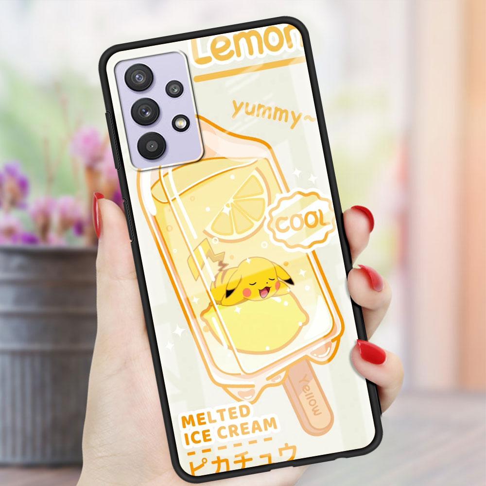 Glashülle für Samsung Galaxy A52 A71 A50 A51 A70 A21s A31 A72 A10 A12 A30 A22 5G Handyhülle Pkemon