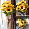 Künstlicher großer Sonnenblumenstrauß, künstliche Seidenblumen, Heimbüro-Party-Dekoration