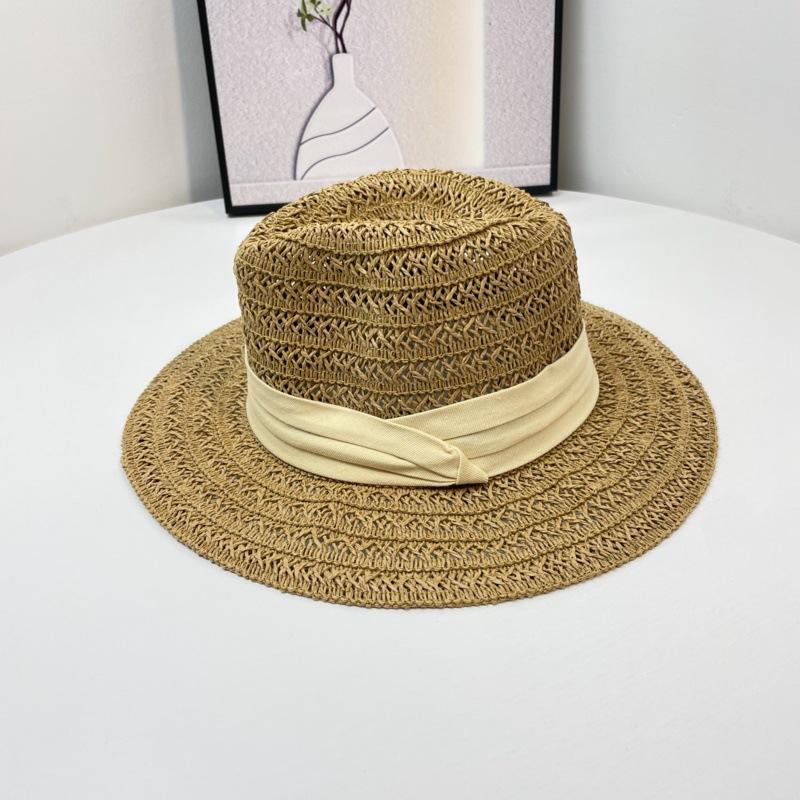 Straw hat women's summer seaside beach vacation sun hat new simple top hat straw sun hat men