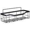 2Pcs/Set 6-Hook Punch-Free Carbon Steel Storage Basket Bathroom Draining Organization Rack