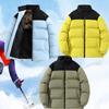 Inverno Nuovo Cappotto Caldo in Cotone con Chiusura a Scatto in Grafene Antivento Caldo Trendy Color Block Piumino Parka Cappotto Antivento in Cotone