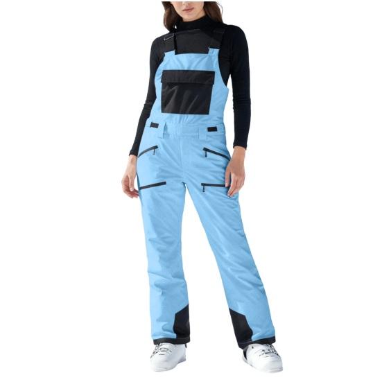 Unisex Waterproof Ski Pants Insulated Windproof Snow Bibs Thermal Snowboard Overalls with Adjustable Shoulder Straps for Winter Outdoor Snow Sports