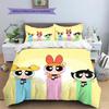 The Powerpuff Girls Poster Pattern Bedding Home Decoration Birthday & Festival Gift (1 * Duvet Cover + 2 * Pillowcase, Without Core)