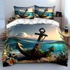 Decorative Anchor Underwater With Flowers Print Soft Comfortable Duvet Cover Bedding Set Included 1*Duvet Cover  2*Pillowcases