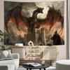 Cool Tapisserie Dragon Médiéval Animal Fantastique Dragon Rouge Tapisserie Murale pour Chambre d'Hommes Garçons Affiches Tapisseries Gothiques