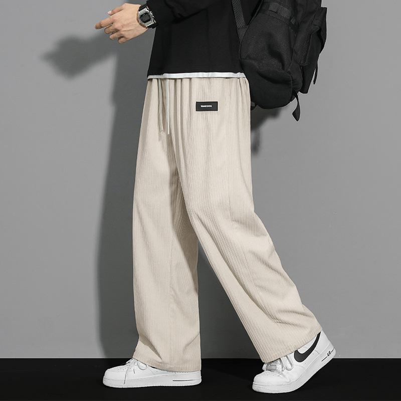Corduroy Men's Pants Casual Pants Winter New Fleece Thickened Trend Loose Straight Sports Trousers