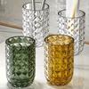 1pc Mouthwash Cup, Couple Toothbrush Cup Plastic Gargle Cup, Geometric Textured Bathroom Tumbler, Bathroom Accessories