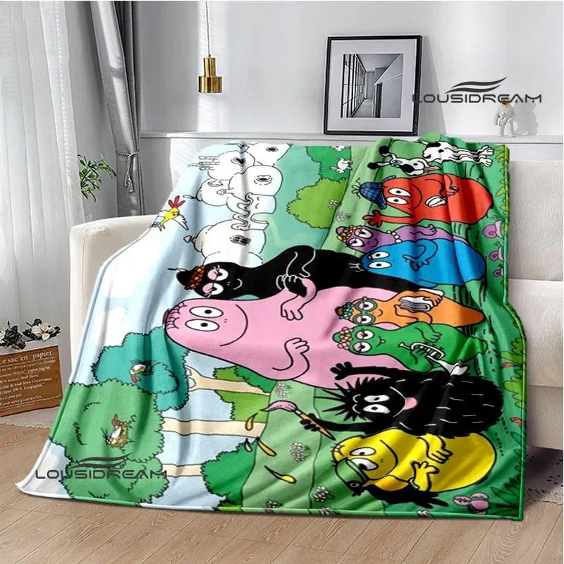 Barbapapa Cartoon Blankets Picnic Blanket Blankets for Beds Flange Warm Blanket Home Travel Blankets Bed Linings Birthday Gift