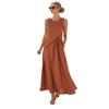 Women's Summer Maxi Dress Short Sleeve V Neck A Line Swing Dress Casual Beach Vacation Flowy Sundress with Pockets