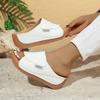 Large-sized Thick-soled Casual Slippers, New Simple and Fashionable Fish-mouth Wedge Heel Slippers