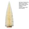 Mini Christmas Tree Sisal Snow Frost Artificial Pine Tree with Wooden Base Small Bottle Brush Tree Ornament for Winter Tabletop Home Decor