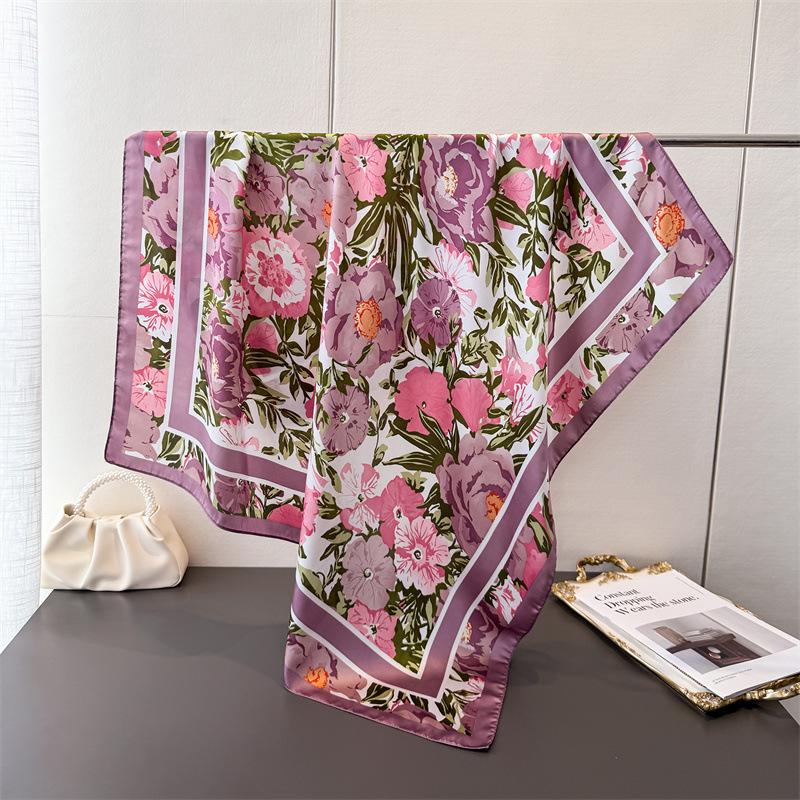 Korean Style Luxury Printed Large Square Scarf For Women