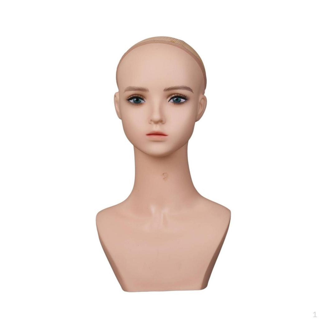 Mannequin Head with Shoulders PVC Material Shoulder Photo Prop for Salon Owners,