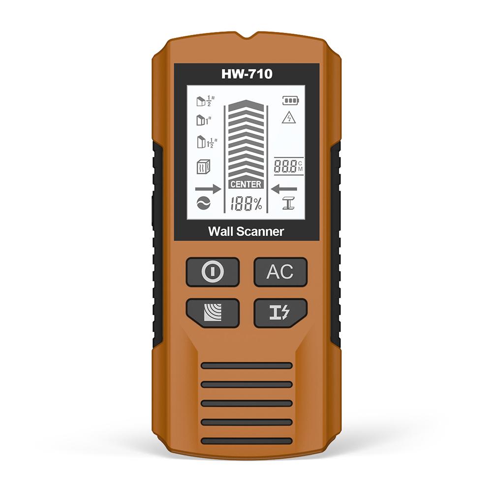 6 in 1 Wall Metal Detector Backlight Wall Stud Finder AC Live Wire Cable Metal Detector LCD Display Electronic Wall Scanner