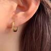 Foxanry Prevent Allergy Color Stud Earrings France Modish Stylish Retro Handmade U Shape Circle Bride Jewelry Souvenir GiftsFashion Stud