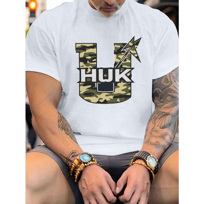 Men's Plus Size T-Shirt Design - Casual Polyester, Machine Washable, Round Neck, Summer Tee, Casual Summer Wear, PLUS SIZE