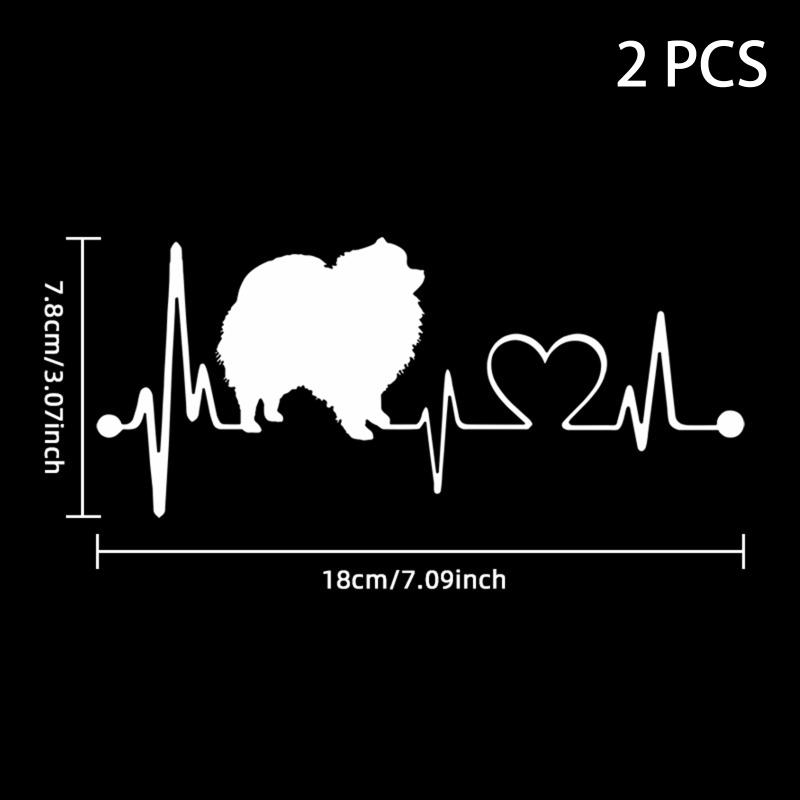[Q]2PCS Car Sticker Pet Cat Heartbeat Lifeline Creative Truck Automobiles Motorcycles Exterior Accessories
