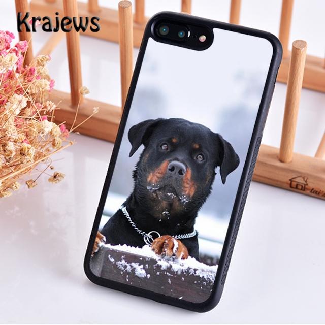 Krajews Cute Dog Puppy Rottweiler Capa de telefone para iPhone 14 6s 7 8 plus XR XS 11 12 13 pro max Samsung Galaxy S21 S22ultra