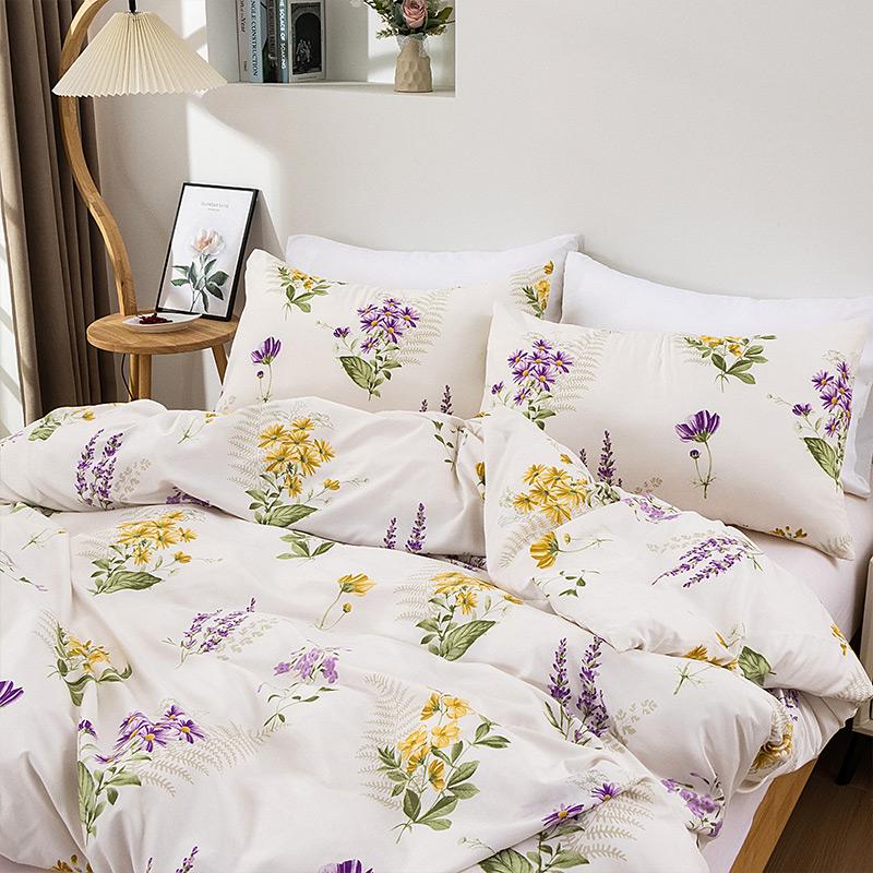 3PC Fashionable Floral Bedding Comfortable Flat Sheet Duvet Cover No Filling Twin/Full/Queen/King Nordic Boy Girl Bed Linen
