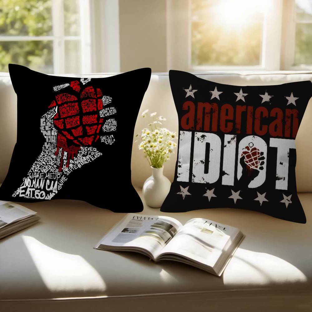 GGreen DDay Band Album  Maple Design Cushion Cover Happy Autumn Harvest Decor Holiday Decorati Pillow Cover