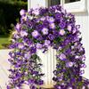 2pcs 72cm Faux Morning Glory Wall Hanging Artificial Flower Vine Lifelike Hanging Plant  Balcony