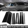 10 Pcs Door Cover Panel Trim Pillar Posts Stickers for Buick Enclave Black
