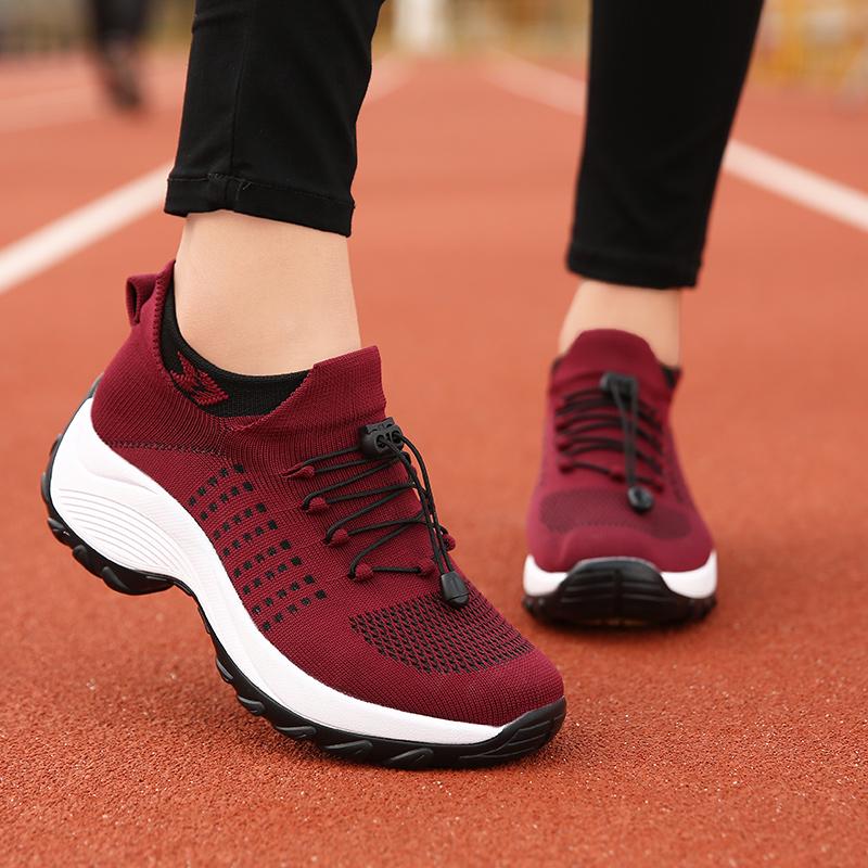 Men Women Summer Casual Sports Sneakers Breathable Fashion Walking Shoes Loafers Fitness Sport Comfort Height Increasing Elastic Lady Trainers