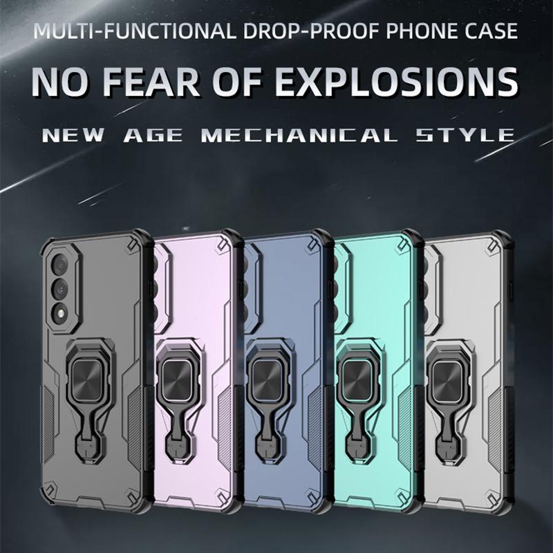 KEYSION Capa Armadura à Prova de Choque para OnePlus Nord 5 5G Silicone+PC Suporte de Anel Metálico Vertical para Viver Capa de Telefone para OnePlus Nord CE5