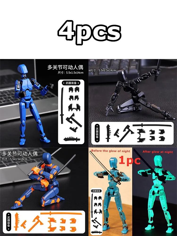 1249pcs Luminous Titan 13 Action Figures T13 Figure 3D Printed Multi-Jointed Movable Lucky 13 Action Figure Nova Figure Dummy