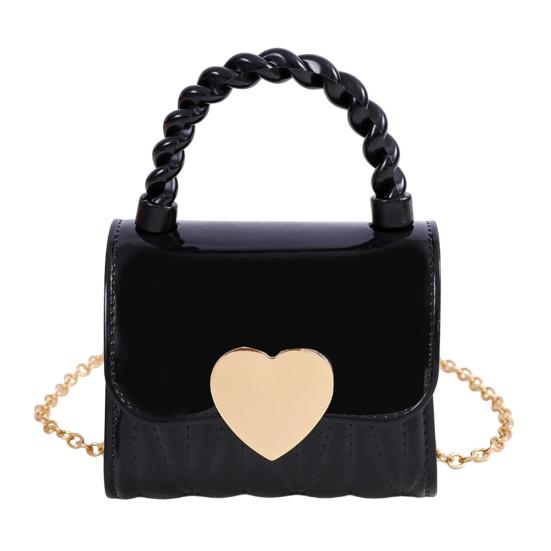 Women Handbag with Chain Strap Heart Clasp Mini Crossbody Bag Girls Cute Crossbody Purse for Street Dating Shopping