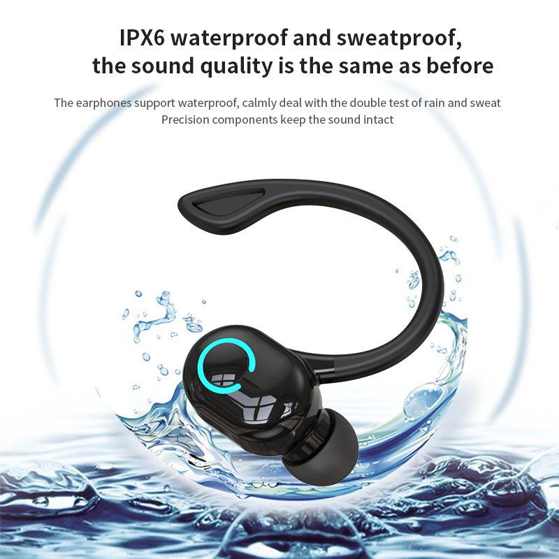 S10 Wireless Business Headphone Ear Hook Bluetooth 5.2 Headset with Mic HIFI Stereo Voice Control Earphones Waterproof Noise Reduction