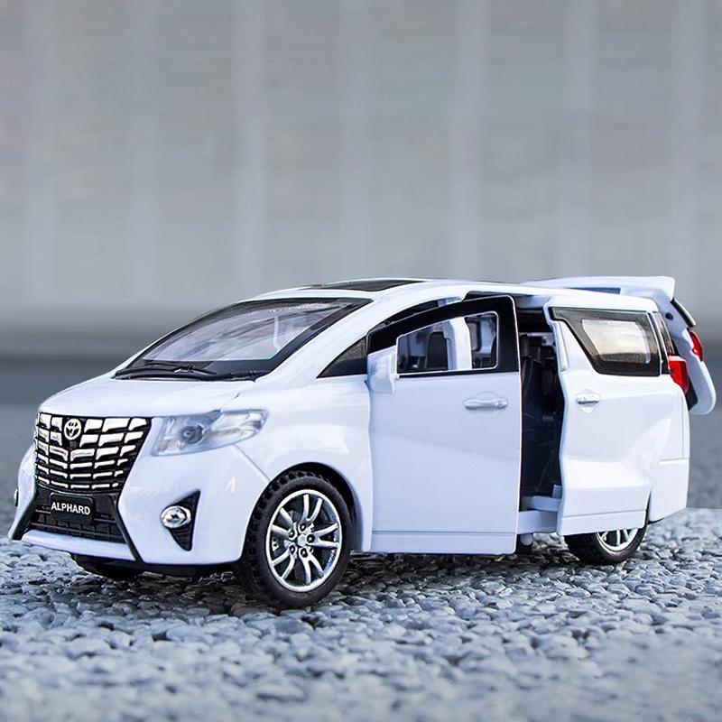 1:32 Scale Toyota Alphard Alloy Car Model, Diecast Car Toys with Light & Sound Effect for Boys Birthday Gift Kids Toys Car Collection
