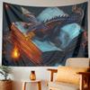 Tenture Murale Dragon Fantaisie Sombre Vintage Décoration Murale Dragon Gothique pour Chambre à Coucher Bureau Salon Appartement