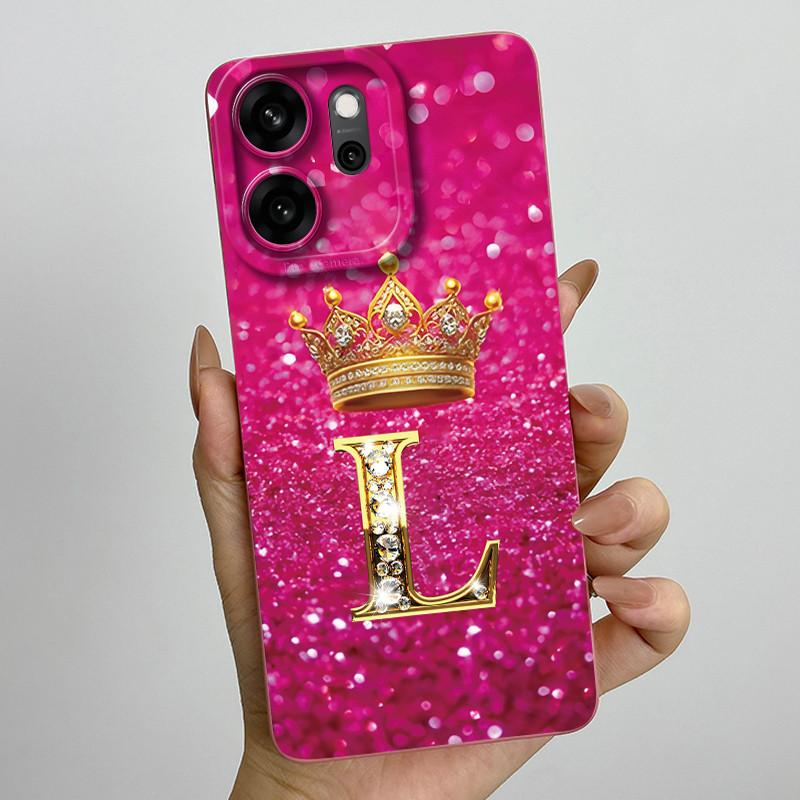 Case For Oppo Reno 14 FS Reno14 F S 14F 14FS 5G Phone Case Crown Letters Shockproof Soft TPU Cover Reno14FS Reno14F Shell Capa