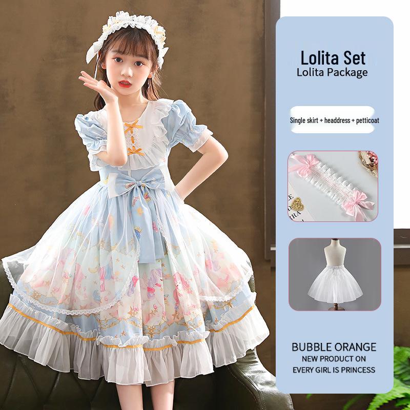 2026 New Lolita Princess Summer Short-Sleeve Stylish Girls' Dress