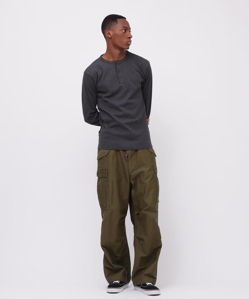 AVIREX DAILY RIB HENLY NECK TEE 6153482 men's M charcoal