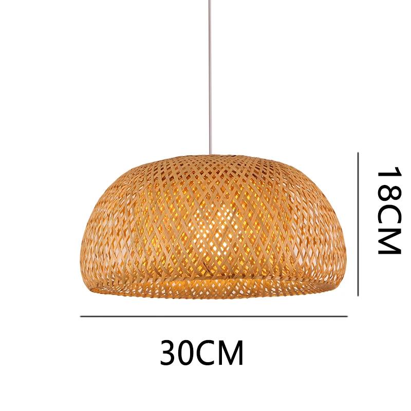 Retro Bamboo Weaving Chandelier Lamp Hanging LED Ceiling Light Wicker Fixtures Rattan Woven Droplight for Home Bedroom Decors