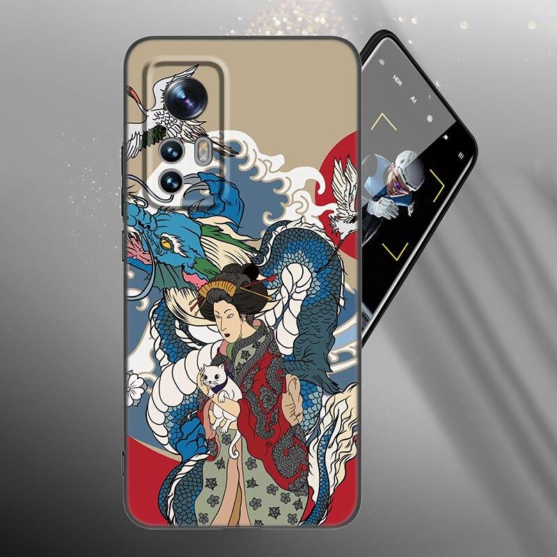 Capa de Celular Anime Dragão Onda Japonesa Para Xiaomi Mi 10T 11i 11T Note 10 11 Lite NE F1 POCO F3 M3 X3 GT NFC M4 X4 Pro 5G