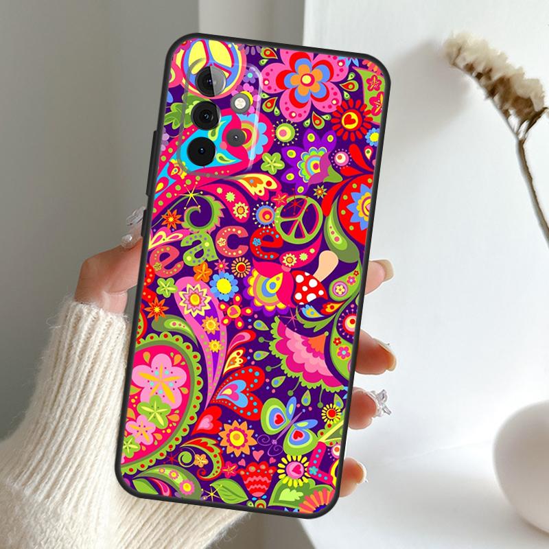 Hippy Hippie Psychedelische Kunst Frieden Hülle Für Samsung Galaxy A52 A32 A12 A16 A26 A36 A56 A15 A35 A55 A34 A54 A13 A33 A53 A17 A06
