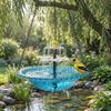 Solar Fountain Bird Bath Cascade Hanging Birdbath Solar Powered Water Fountain Birdbath Outdoor Hummingbird Bath Shower Bowl for Garden Patio Yard